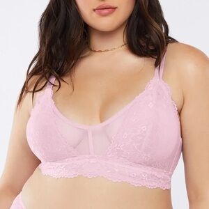 NWT Savage X Fenty floral lace and mesh bralette in unicorn lavender pink in 3X